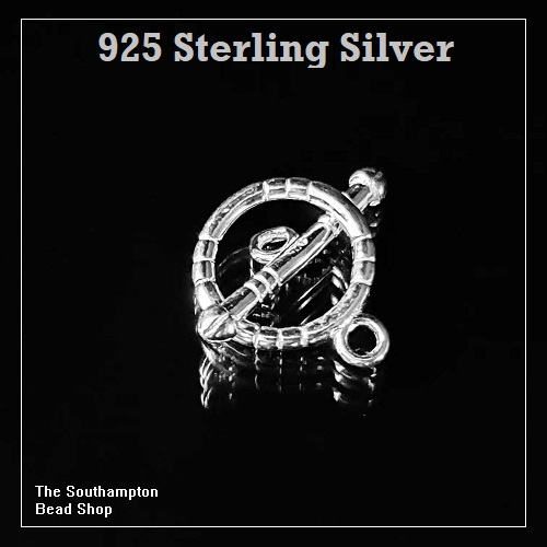 925 Silver 10mm Detail Toggle Clasp